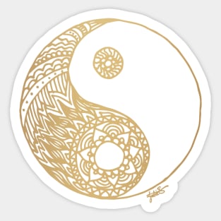 Gold Yin Yang Mandala Sticker